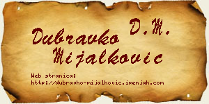 Dubravko Mijalković vizit kartica